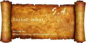 Iszlai Antal névjegykártya